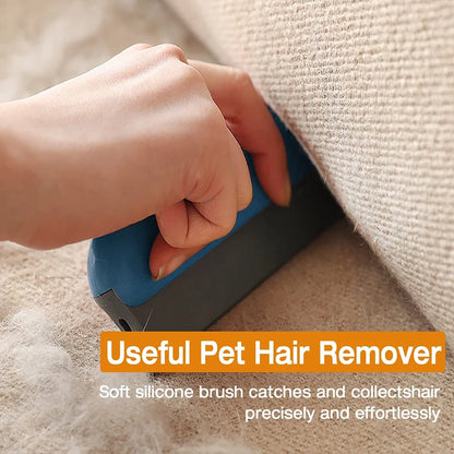 Portable Silicone Pet Hair Remover Brush for Clothes & Furniture