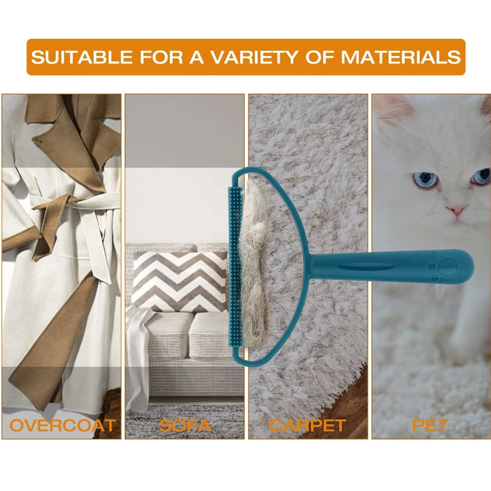 Portable Silicone Pet Hair Remover Brush for Clothes & Furniture