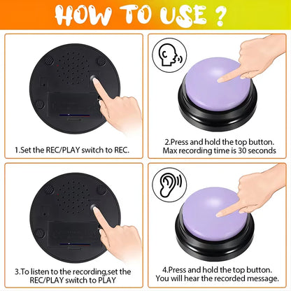 Recordable Pet Talking Button – Interactive Communication Training Toy for Dogs & Cats