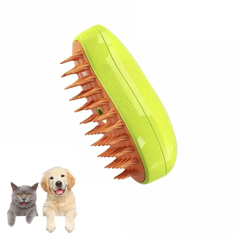 3-In-1 Steam Pet Grooming Brush for Dogs & Cats