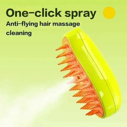3-In-1 Steam Pet Grooming Brush for Dogs & Cats