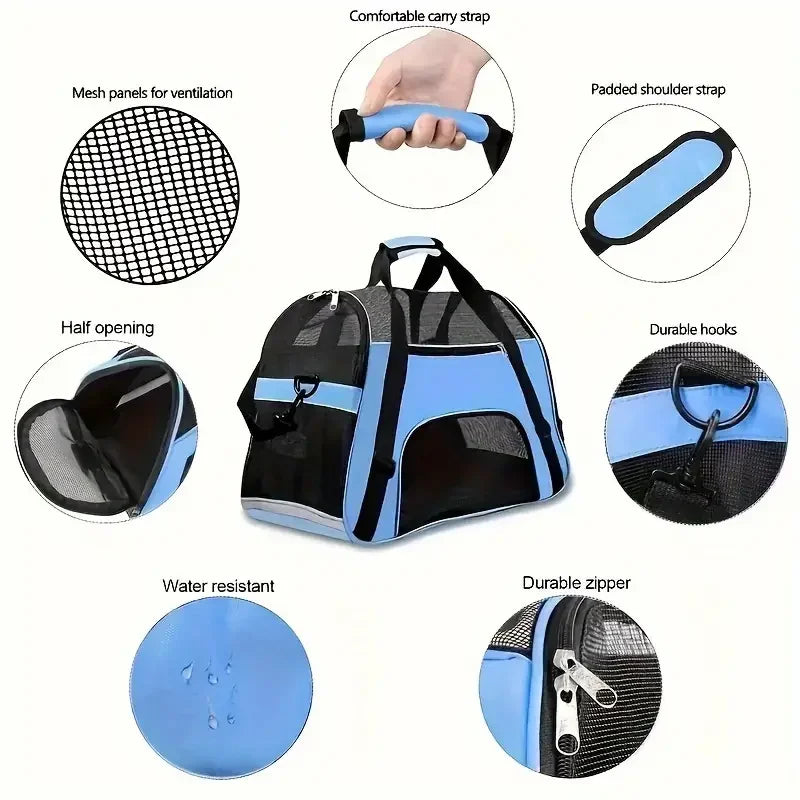 Portable Breathable Pet Carrier Bag for Cats & Small Dogs