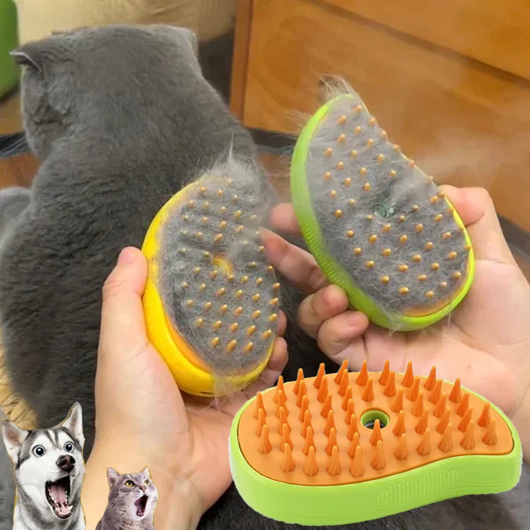 3-In-1 Steam Pet Grooming Brush for Dogs & Cats