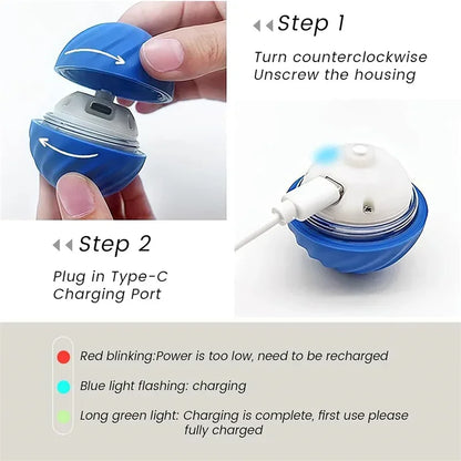 Automatic Interactive Moving Ball Toy for Dogs & Cats – USB Rechargeable Pet Toy