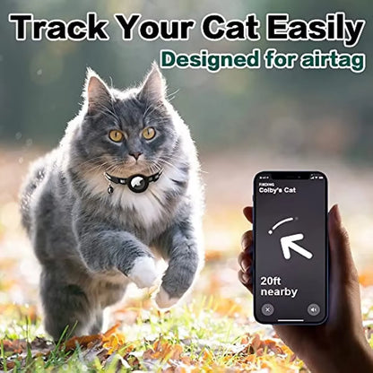 Reflective AirTag Cat Collar with Breakaway Safety Buckle