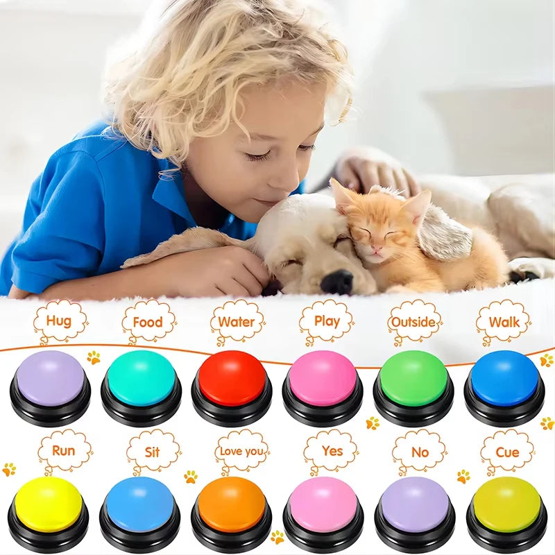 Recordable Pet Talking Button – Interactive Communication Training Toy for Dogs & Cats