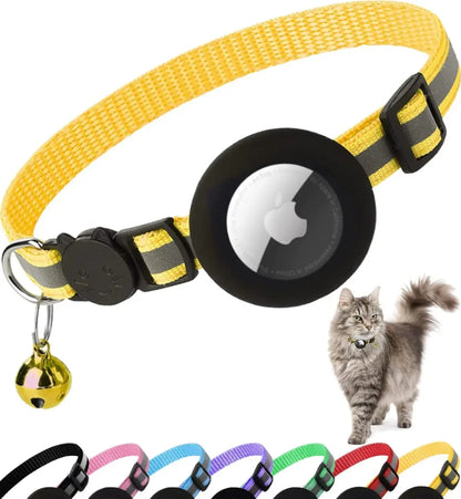 Reflective AirTag Cat Collar with Breakaway Safety Buckle